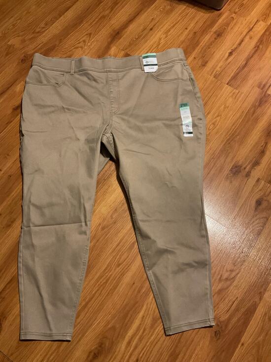 Terra & Sky Pants - Terra & Sky Pull On Skinny Jegging Khaki Women’s Size 4X 28/30W NWT